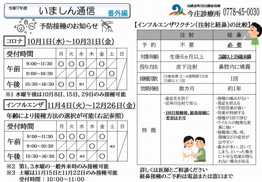 予防接種案内