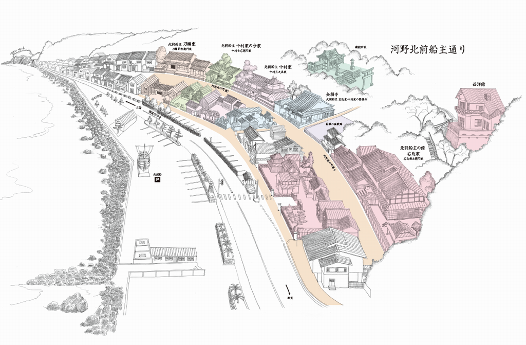 河野北前船主通り完成予想図